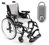 Karman S-Ergo 305 Ultra Lightweight Ergonomic Wheelchair | Adjustable Seat Height | Seat Size 18" X 17" | Frame Color Pearl Silver & Free 130 dB Silver Safety Alarm!