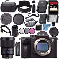 Sony ILCE7RM3/B Alpha a7R III Mirrorless Digital Camera (Body Only) Distagon T FE 35mm f/1.4 ZA Lens SEL35F14Z + 256GB SDXC Card + Professional 160 LED Video Light Studio Series Bundle