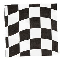 150 Pack Dinner Decorative Napkins - Checkered Flag Disposable Paper Napkins, Perfect for Car Race Party Supplies and Kid Boy Birthday Decorations, 6.5 x 6.5 inches, Black and White