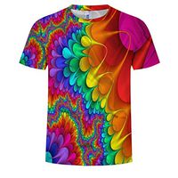 Xia&Han Mens Funny Short Sleeve 3D Digital Printed Shirts Loose Crew Neck Shirt Tee Tops Blouse