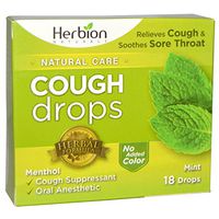 Herbion, Natural Care, Cough Drops, Mint, 18 Drops - 2pc