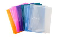 24 Multicolor Poly Envelopes, Plastic Envelopes, Transparent Envelopes Designed for School,Home, Work, and Office Organization (24 Pack)