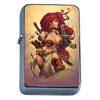 Sexy Savage Pirate Pin Up Girl Flip Top Dual Torch Lighter S22 Smoking Cigarette