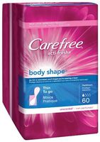 Carefree Body Shape Thin Unscented, 60 Count (Pack of 3)