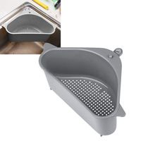 Sink Strainers Basket Kitchen Drain Shelf Sink Storage Holder with Suction Cup for Support Corner (1pc gray)