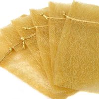 Organza Gold Silver Sparkle Drawstring Bags Wedding Gift Candy (30 Pcs) (Gold Sparkle, 7 x 11)