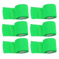 ESUPPORT 2 Inches X 5 Yards Green Self Adherent Cohesive Wrap Bandages Adhesive Wounds Strong Elastic First Aid Tape for Sport Wrist Ankle 6 Count
