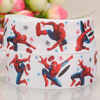 10 Yards1"25mm fancy spider-man cartton Printed Gift Grosgrain Ribbon