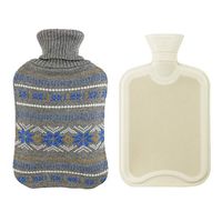 Athoinsu 2L Premium Classic Rubber Hot Water Bottle with Beautiful Snow Knit Cover Winter Gift for Kids Girls Women, 12.5''