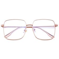 Mimoeye Oversized Blue Light Filter Glasses Metal Square Non-Prescription Eyeglasses for Computer Gaming Anti Eye Strain Headache for Women and Men