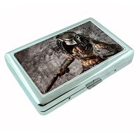 Perfection In Style Silver Cigarette Case Metal Wallet Alien Design D005