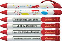 Greeting Pen Personalized Pens- Celebrate Birthday Party Invitation/Favor Rotating Message Pen - 25 Pack (P-PP-100-25)