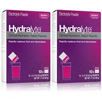 Hydralyte Electrolyte Hydration Powder, rehydrates Faster Than Water Alone, Berry, 10Count, 2Count