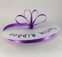 Ben Collection 1/4" X 50 Yards Double Face Satin Ribbon with Metallic Silver Edge (Purple)