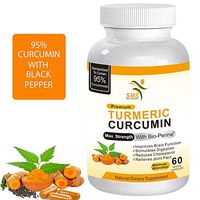 Turmeric Curcumin Max Potency 95% Curcuminoids with Bioperine Black Pepper for Best Absorption, Best Vegan Joint Pain Relief, Turmeric Pills 60 Capsules