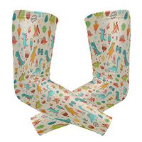 Men's UV Protection Arm Sleeve Jurassic World Dinosaurs Colorful Compression Arm Sleeve, Skin Protection Cooler Cycling Sleeves for Outdoor Activities to Cover Arms