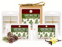 Aira Christmas Wax Melt - Organic, Vegan, Kosher, Scented Soy Wax Cubes w/Essential Oils - No Chemical 100% Soy Wax Melts for Tealight Melters - Hand-Poured Soy Tarts - Christmas Tree - 4 Pack