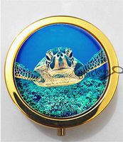 BlackKey Sea Turtle Animal 3-Compartment Decorative Pocket Gift Box Case Organizer for Pill, Color 2 -390