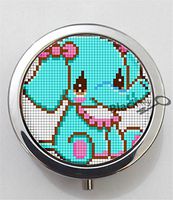 BlackKey Pixel Pattern 3-Compartment Decorative Pocket Gift Box Case Organizer for Pill, Color 1 -2162