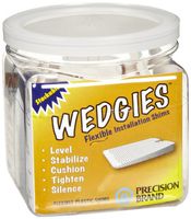 Vinyl Wedge, White, 1-3/16" Width, 1-15/16" Length, Pack Of 30