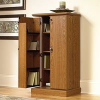 Sauder Orchard Hills Multimedia Storage Cabinet, 23.47" L x 13.78" W x 43.78" H, Carolina Oak finish