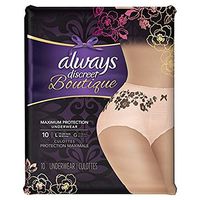 Always Discreet Boutique Incontinence, Maximum Protection, Large, 10 Underwear (Pack of 2)