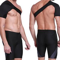 MTST Neoprene Adjustable Breathable Gym Sports Care Single Shoulder Support Back Brace Guard Strap Wrap Belt Band Pads Black Bandage Men&Women (Right)