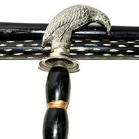 Eve.Store Brass Vintage Looking Cane Handle/Walking Stick Wood Canes Three Fold 37"