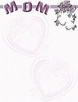 Mother's Day Purple Mom Floral Stationery Printer Paper 51 Sheets