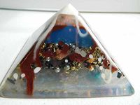 T.O R.Sun Drips L.BL C Large Pyramid Crystal Orgone Generator Energy Accumulator 528Hz/7.83Hz/Advance Harmonics (2"H-51mm 3.5"B-89mm, T.O R.Sun Drips L.BL C)