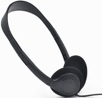 Bulk Over The Head Inexpensive Disposable Headphones Wholesale Lot Kids Individually Bagged for Schools, Libraries, Hospitals (25 Pack, Black)