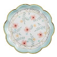 Kate Aspen 28485GG Geometric Floral 9 (Set of 8) Paper Plate, One Size, Multi