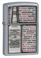 Zippo Jim Beam Emblem Street Chrome Lighter (Silver, 5 1/2 x 3 1/2-cm)