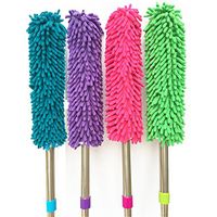 Chenille dusting brush family car with retractable Microfiber Duster to sweep dust clean lint-,Purple
