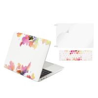 TOP CASE MacBook Pro 13 inch Case 2019 2018 2017 2016 Release A2159 A1989 A1706 with Touch Bar, 3 in 1 Variety Bundle Floral Pattern Hard Case, Keyboard Cover, Screen Protector - Violet Reflection