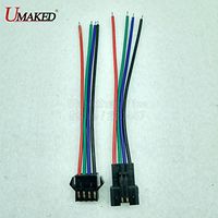 Davitu 5pairs JST SM 4 Pins/head Male to Female Plug/Wire Quick Connector for RGB LED Strip, 4pin connector