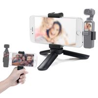 RCstyle Aluminum Phone Holder with Tripod Mount Stand for Osmo Pocket Handheld Stabilizer, 1/4 Thread Tripod Portable Folding Desktop Stand Compatible for ZHIYUN Smoo Q/Smooth 4/ Feiyu/OSMO Mobil