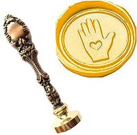 MNYR Vintage Love Glove Hand Wax Seal Stamp Luxury Bronze Metal Peacock Decorative Wedding Invitations Gift Card Paper Stationary Envelope Seals Custom Company Logo Monogram Wax Seal Sealing Stamp Set