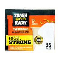 Trash Away Drawstring Trash Bags (35 Ct, 13 Gallons) - White
