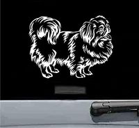 JS Artworks Cute Pekingese Vinyl Decal Sticker Dog pet (White)