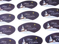 Pack of 30 Christian, Religious Merry Christmas Oval Stickers, Colorful Envelope Seals Labels for Cards, Festive Craft and Decoration