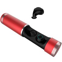 True Wireless Earbuds, Bluetooth 5.0 Cordless Earbud with Portable Charging Box, Deep Bass Sport Ear Bud for Running, Easy Pair Ture Wireless Bluetooth Headphones with Built-in Mic (Red)
