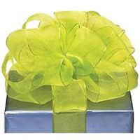 Premium Sheer Gift and Decorating Ribbon Roll 21/2x10 yds (Lime Green Sheer)