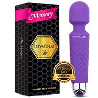 Lovebuz Personal Wand Massager with Memory | A Powerful and Easy to Use Cordless Massager with 20 Vibration Modes and 5 Speeds | Includes Gift Box, Velvet Bag and USB Charger | Relieves Muscle Stress