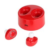 Erholi Wireless Sports Earbuds Stereo Music 5.0 Mini Phone Headset with Charger Box Bluetooth Headsets (Red)