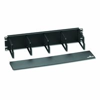 Leviton 4925C-BCM Five-Ring Horizontal Patch Cord Organizer with Cover, 2RU, 4-inch D-Rings