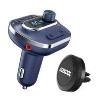Bluetooth FM Transmitter, Acekool Wireless Car FM Transmitter Radio Adapter Receiver with Dual-USB Car Charger,Hands Free Calling,USB Flash Driver to Play MP3 Files & [A Magnetic Car Mount Included]