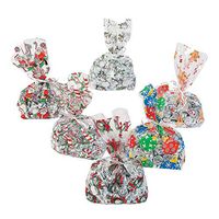 Fun Express - Cellophane Holiday Bags (6dz) for Christmas - Party Supplies - Bags - Cellophane Bags - Christmas - 72 Pieces