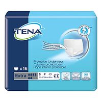 Tena Protective Underwear, Extra Absorbency-Size Small Waist/Hip 25" - 33" Weight Up to 125 lb - Pack of 16