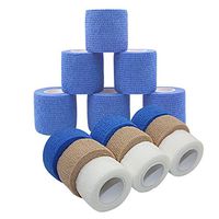 COMOmed Self Adhesive Cohesive Bandage Latex FDA Approved 1"and 2" First Aid Bandages Stretch Sport Wrap Athletic Tape for Wrist Ankle Sprain and Swelling (Pack of 15),Multi02